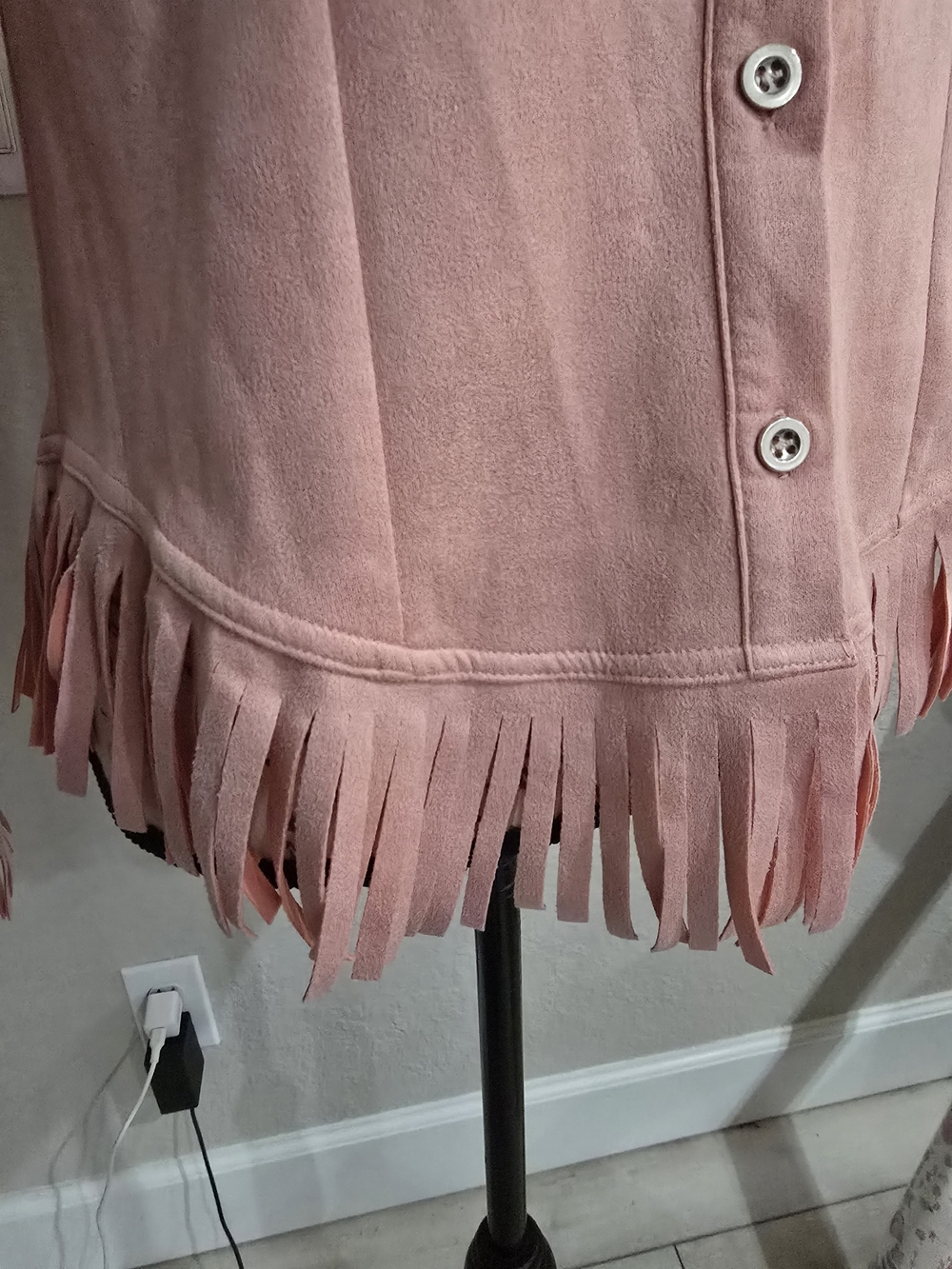 Pink Fringe Button-Up Shirt - Picture 6 of 8